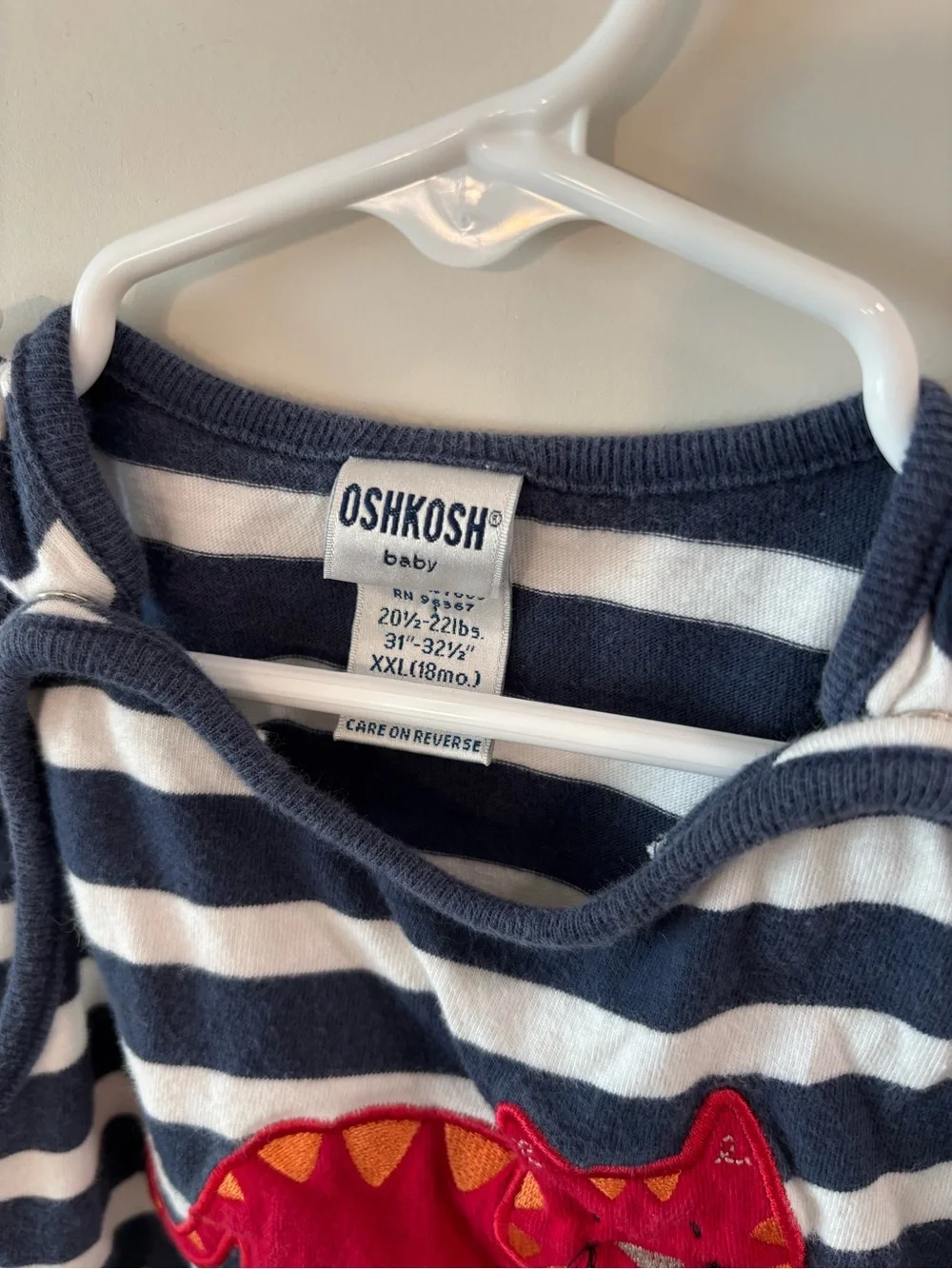 Oshkosh Baby Navy & White Striped Kitten Tank Romper